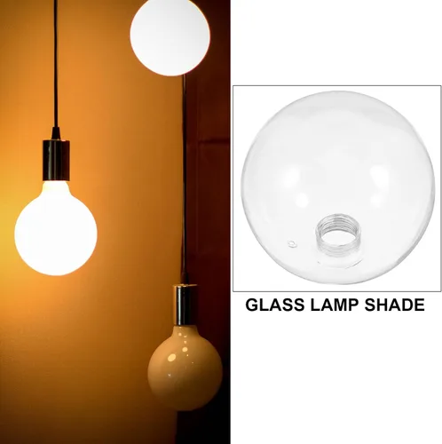 Vista 5 de jojofuny Pantalla de lámpara de globo de vidrio de 3.93 pulgadas de diámetro, cubierta de luz de repuesto transparente para accesorios de pared
