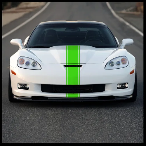 Vista 27 de Racing Stripes - Calcomanía de vinilo para automóvil, camión, JDM Import Euro, negro, rojo, blanco, plateado, rosa, verde lima