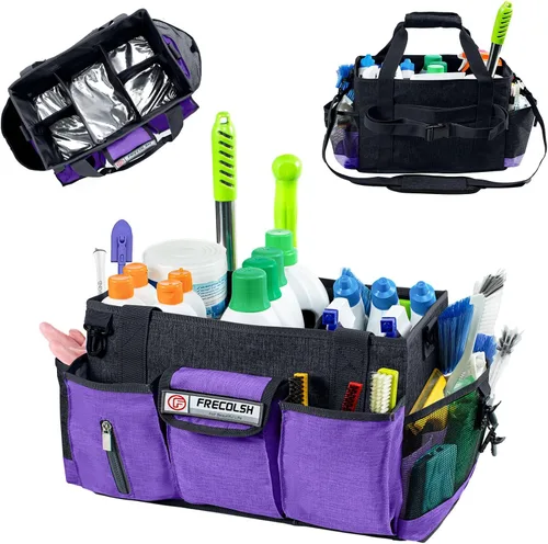 Vista 10 de Organizador de Limpieza para Suministros de Limpieza con Bolsillos para Artículos Esenciales de Limpieza del Hogar, Organizador de Limpieza, Bolsa