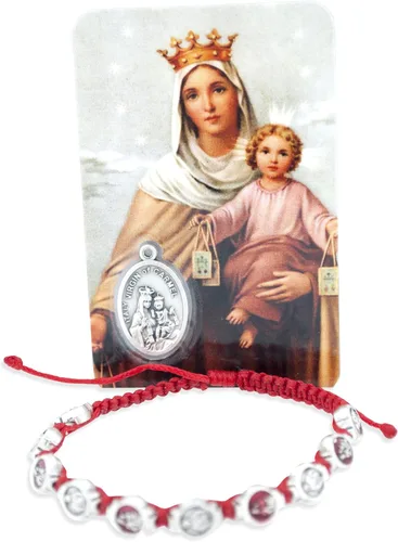 Vista 3 de Pulsera de cordón ajustable católica con esmalte
