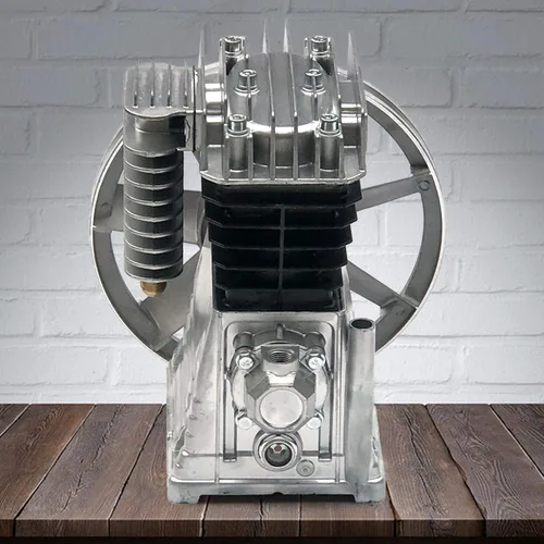 Vista 8 de Bomba de compresor de aire 2HP, bomba de cabeza de compresor de aire de cilindro gemelo de pistón de 1.5KW, bomba lubricada de aceite de aluminio