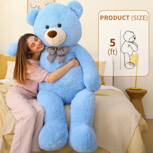Vista 3 de MaoGoLan Oso de Peluche Teddy Gigante, Animal de Peluche Grande de Tamaño Real, 5 Pies, Suave y Esponjoso Gran Regalo de Oso Teddy para Baby Shower