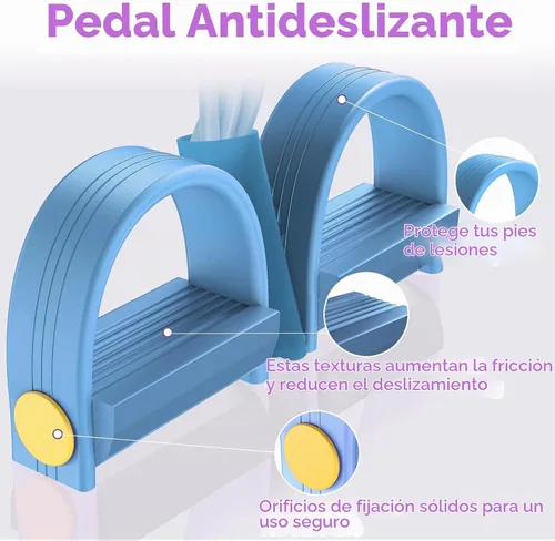 Vista 6 de Pedal Resistance Band with Handles, 6-Tubes Natural Rubber Exercise Band Full Blue