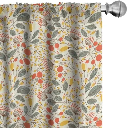 Vista 9 de Ambesonne - Paquete de cortinas de ventana de invierno de 2 unidades, cristales ornamentales de hielo con tiempo frío de enero abstracto, juego