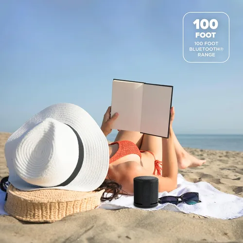 Vista 4 de Altec Lansing HydraMicro - Altavoz Bluetooth impermeable, ligero y portátil para viajes y uso al aire libre, negro