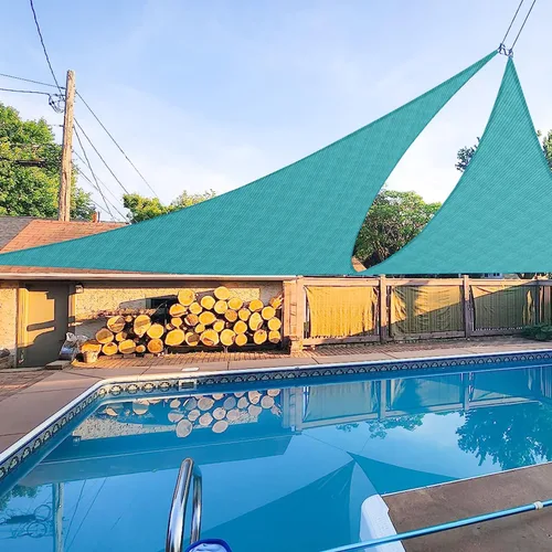 Vista 11 de E&K Sunrise 2 x 2 x 2 pies Toldo de sol triangular, toldo de sombra con bloqueo de rayos UV para patio, jardín y exterior (marrón)