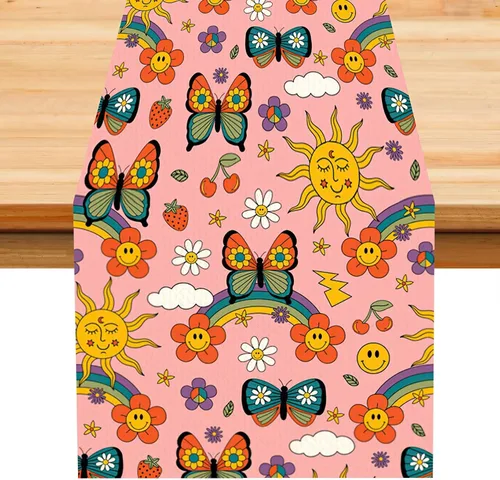 Vista 22 de Camino de mesa con estampado de piel de vaca, lino y algodón, rústico, estilo occidental, color negro, marrón, piel de vaca, para decoración