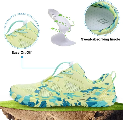 Vista 3 de Lefflow Zapatos de agua de senderismo para mujer, minimalistas, para playa, piscina, caminar, zapatos deportivos Caja de punta ancha