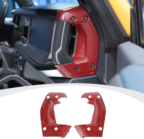 Vista 12 de RAZPOY Cubierta para manija lateral de consola central compatible con accesorios interiores Ford Bronco 2021-2024, color negro