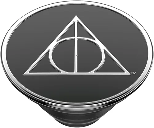 Vista 4 de PopSockets Agarre adhesivo para teléfono, soporte, soporte para teléfono, Harry Potter - Esmalte Deathly Hallows