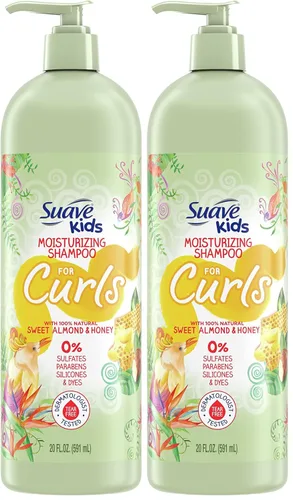 Vista 13 de Suave Kids Naturals Champú para rizos infantiles, sin sulfatos, almendra dulce y miel, probado por dermatólogos, sin desgarros, 20 onzas
