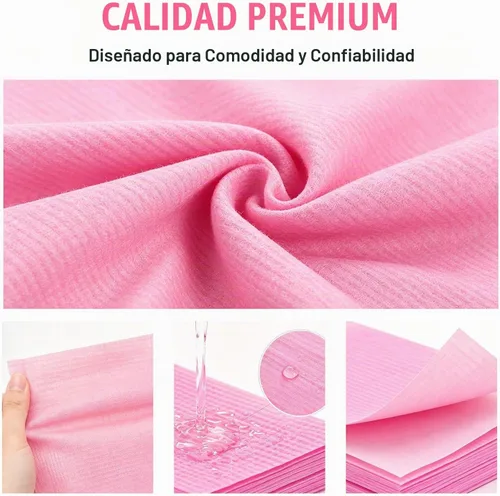 Vista 4 de Mantel desechable de 3 capas para mesa de tatuaje, rosa, 13 x 18 pulgadas