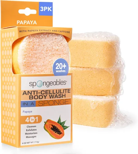 Vista 21 de Spongeables Anti-Cellulite Body Wash in a Sponge, Moisturizer and Exfoliator, 20+ Washes