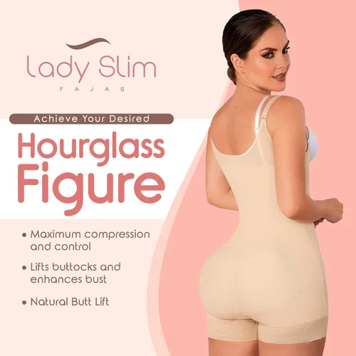 Vista 3 de LadySlim Fajas Colombianas 619 Reductoras y Moldeadoras Mujer Levanta Cola Postparto Faja Colombiana Beige XS