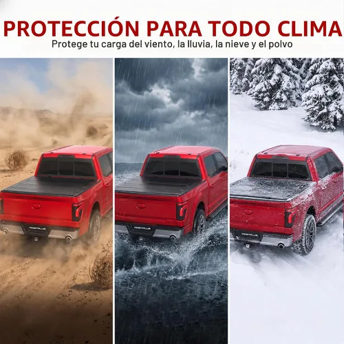 Vista 7 de MOSTPLUS - Cubierta de cama de camioneta plegable cuadrada dura de aluminio compatible con Dodge Ram 1500 2009-2025 Inclu. Fleetside clásico y nueva