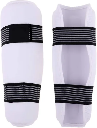Vista 7 de DYNWAVE Espinillera profesional de artes marciales para artes marciales, karate, universal para hombres, mujeres y jóvenes, color blanco