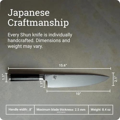 Vista 6 de Shun cuchillo clásico para chef, 10 pulgadas, Negro