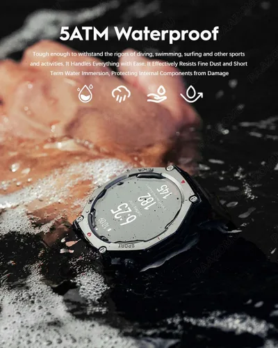 Vista 4 de Reloj inteligente con GPS: reloj deportivo impermeable de 164.0 ft para exteriores con pantalla AMOLED, monitor de frecuencia cardíaca, más de 170