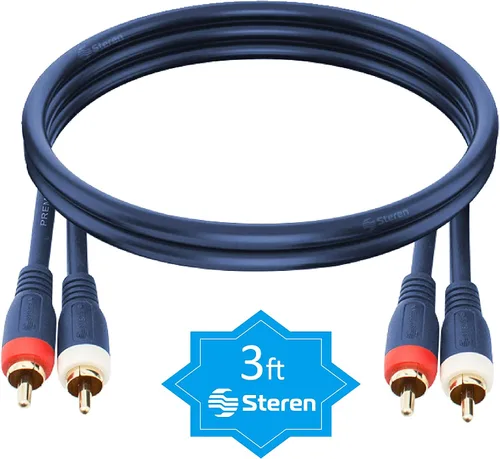 Vista 5 de STEREN Cable RCA de audio para automóvil, cables RCA, cable de subwoofer RCA, proyector de cine en casa RCA, proyector RCA, cables de audio y video