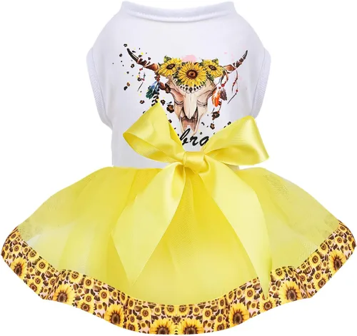 Vista 15 de Traje de cumpleaños para perro: vestidos coloridos de malla del alfabeto, tutú de verano, ropa para cachorros, XS, negro Cumpleaños negro