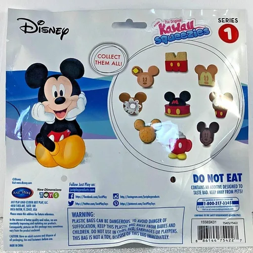 Vista 4 de Kawaii Just Play Squeezies Mickey Donut, Multicolor