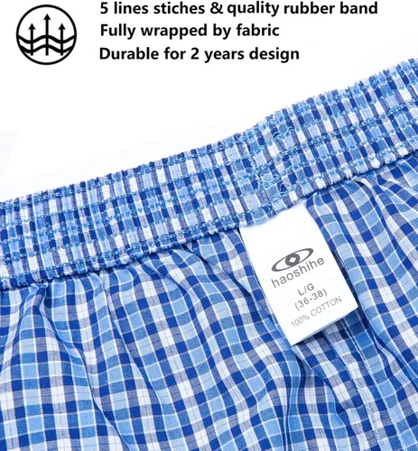 Vista 6 de pantalones cortos bóxer 100% algodón para hombre