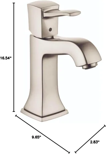 Vista 5 de hansgrohe Metropol 31300821 - Grifo clásico clásico para lavabo de baño de 1 manija y 8 pulgadas de alto en níquel cepillado, 31300821