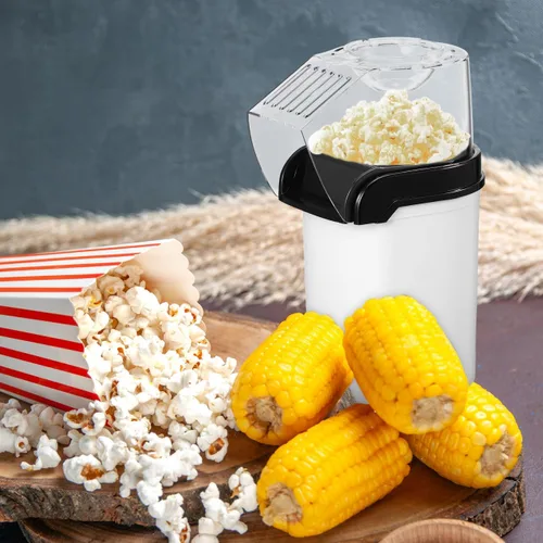 Vista 9 de Ciieeo Máquina eléctrica de palomitas de maíz de aire caliente, compacta para el hogar, con tapa de medición, enchufe de 110 V, fácil operación