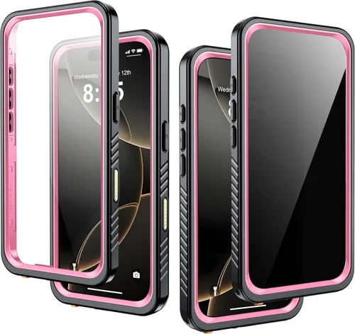 Vista 17 de Funda impermeable para iPhone 15, protector de pantalla de privacidad integrado y protector de pantalla HD [IP68 bajo el agua] a prueba de golpes a