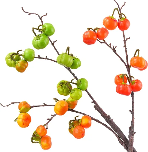 Vista 8 de FiveSeasonStuff Mini tallos artificiales de calabaza, albaricoque naranja claro, púas de otoño de 19 pulgadas para centros de mesa, ramos