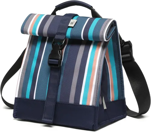 Vista 13 de Sunny Bird - Lonchera reutilizable para adultos, para hombres, mujeres, adolescentes, niños, lonchera grande aislada, bolsa de almuerzo para la Negro