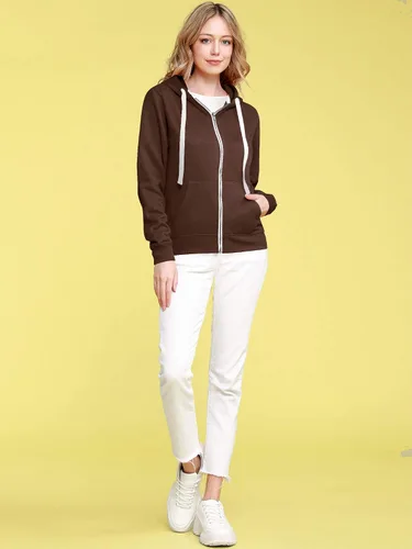 Vista 5 de Lock and Love Chaqueta con capucha y cremallera para mujer, de manga larga, cómoda y ligera