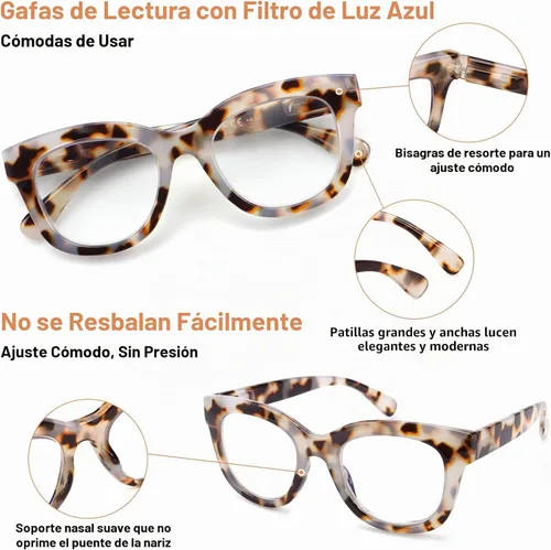 Vista 5 de Lentes de lectura progresivas multifocales para mujeres y hombres, bloqueo de luz azul, para computadora, lectores multifocales no lineales con A1
