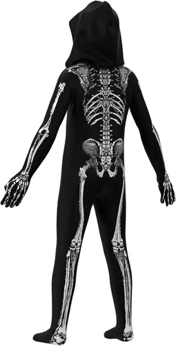 Vista 5 de CUPOHUS' Unisex Skeleton Jumpsuit - Scary Black and White Halloween Jumpsuit Costume