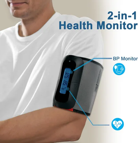 Vista 3 de MbH Monitor de presión arterial Bluetooth - Monitor inalámbrico de presión arterial para uso doméstico, detección IHB y AF, ultraligero y portátil