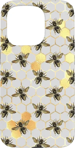 Vista 14 de iPhone 12 Pro Max Bumble Bee - Honeycomb Apicultor amarillo Abeja patrón caso