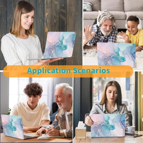 Vista 6 de Funda para MacBook Air de 15,3 pulgadas M2/M3/M4/M5, mármol Mármol turquesa púrpura