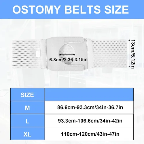 Vista 2 de Cinturón de soporte de ostomía, cinturón de soporte ajustable para estomía, cinturón de hernia para ostomía médica, cinturón universal de ostomía