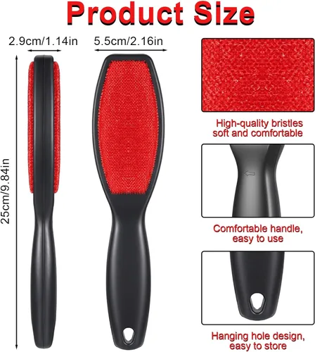 Vista 8 de 2 cepillos de pelusa para ropa, cepillo removedor de pelusa de doble cara, cepillo reutilizable para eliminar pelo de mascotas y cepillo de limpieza