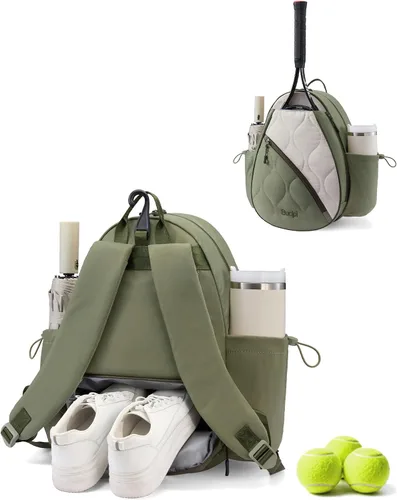 Vista 10 de Mochila de tenis Sucipi para mujeres y hombres, mochila para raquetas de tenis resistente al agua y lavable a máquina, bolsa deportiva ligera
