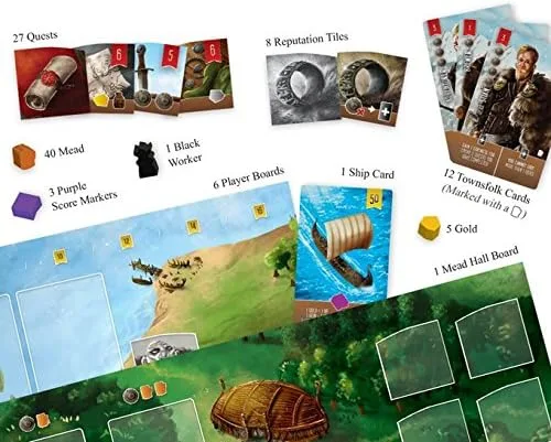 Vista 2 de Renegade Game Studios Expansión Raiders of the North Sea Hall of Heroes, Edades 12+, 2 - 5 jugadores, Tiempo de juego 60 - 80 minutos