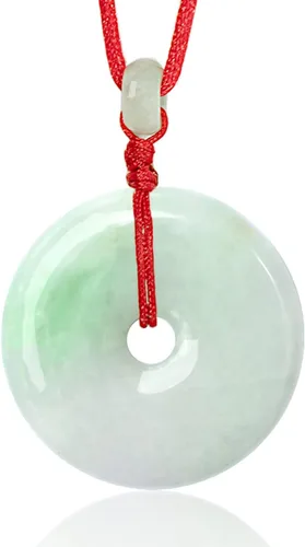 Vista 13 de Dahlia Collar eterno de jade en forma de círculo, jadeíta de grado A certificada de Birmania auténtica para la paz