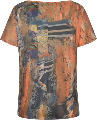Vista 5 de Ceboyel Blusas Henley de manga corta con botones florales para mujer, blusas de verano a la moda casual para mujer