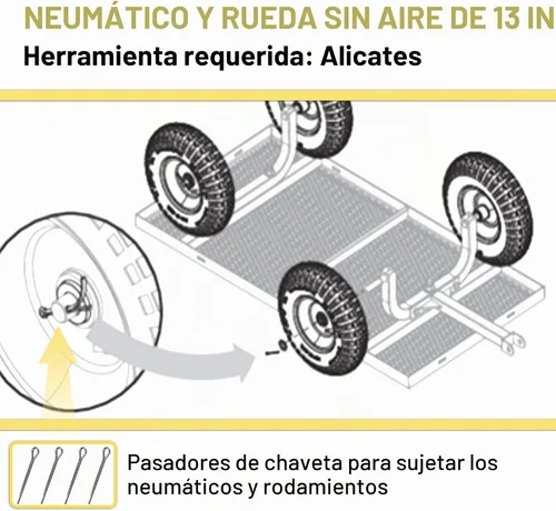 Vista 9 de Ruedas de 13 pulgadas para carritos Gorilla - Neumáticos de repuesto resistentes para carritos Gori-lla, neumático sin cámara de 13" para carritos