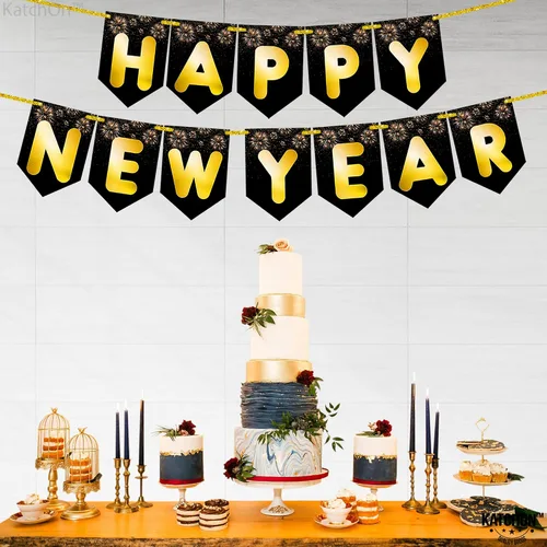 Vista 9 de KatchOn Cartel de Feliz Año Nuevo 2025 – Grande de 10 pies, No DIY Cartel de Año Nuevo Telón de fondo para decoraciones Suministros de fiesta