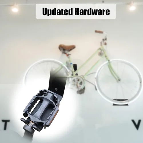 Vista 5 de Soporte de pared para bicicleta, soporte de pedal para garaje, soporte de almacenamiento de bicicleta, ganchos de bicicleta resistentes