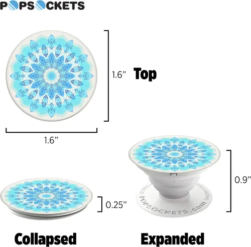 Vista 7 de PopSockets: Agarre plegable y soporte para teléfonos y tabletas - Blue Ice Star