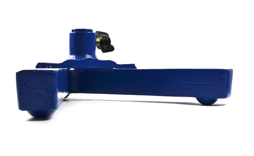 Vista 2 de Base de Retorta con Marco A - Base de 8"x8" - Hierro Fundido Resistente, Azul - Eisco Labs