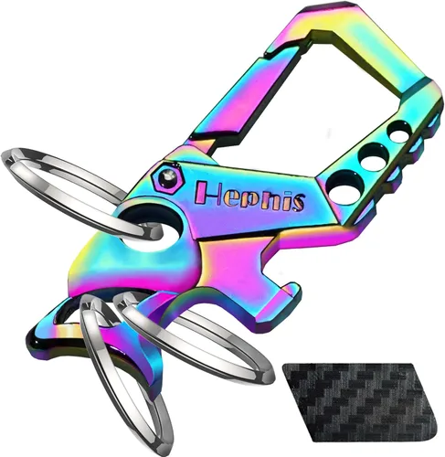 Vista 9 de Llavero resistente con forma de calavera, herramienta de escape de emergencia para automóvil, cortador de cinturón de seguridad, abrebotellas