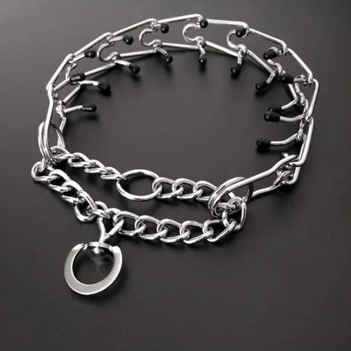 Vista 3 de Love Dream Collar de entrenamiento para perros, collar de metal para perro con puntas cómodas, collar de entrenamiento ajustable para mascotas